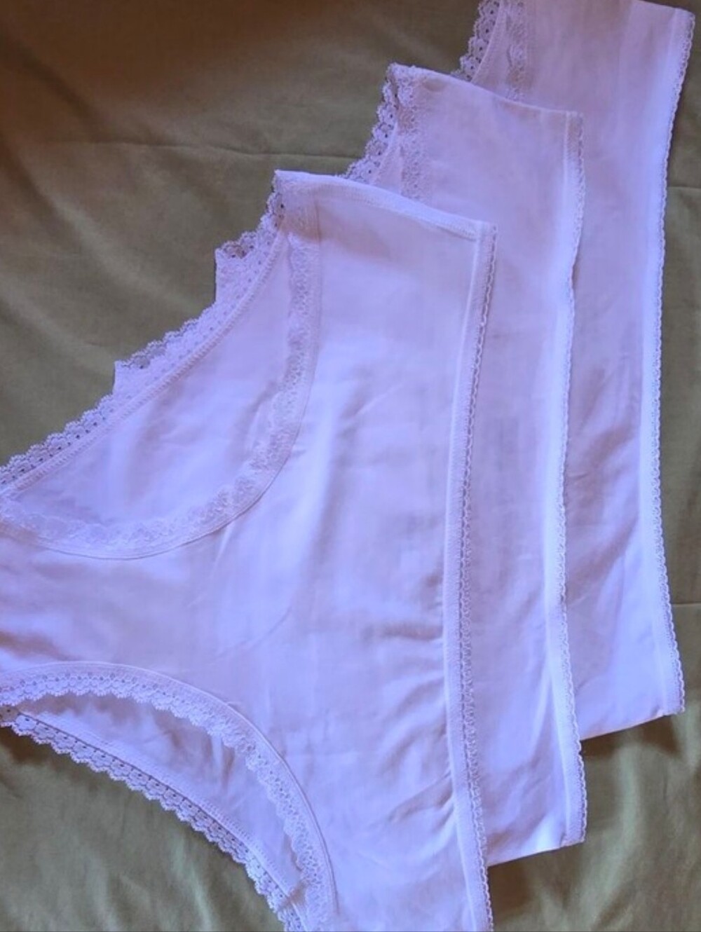 NWOT- Pact Organic- Women's Lace-Trim Briefs (3pck) White